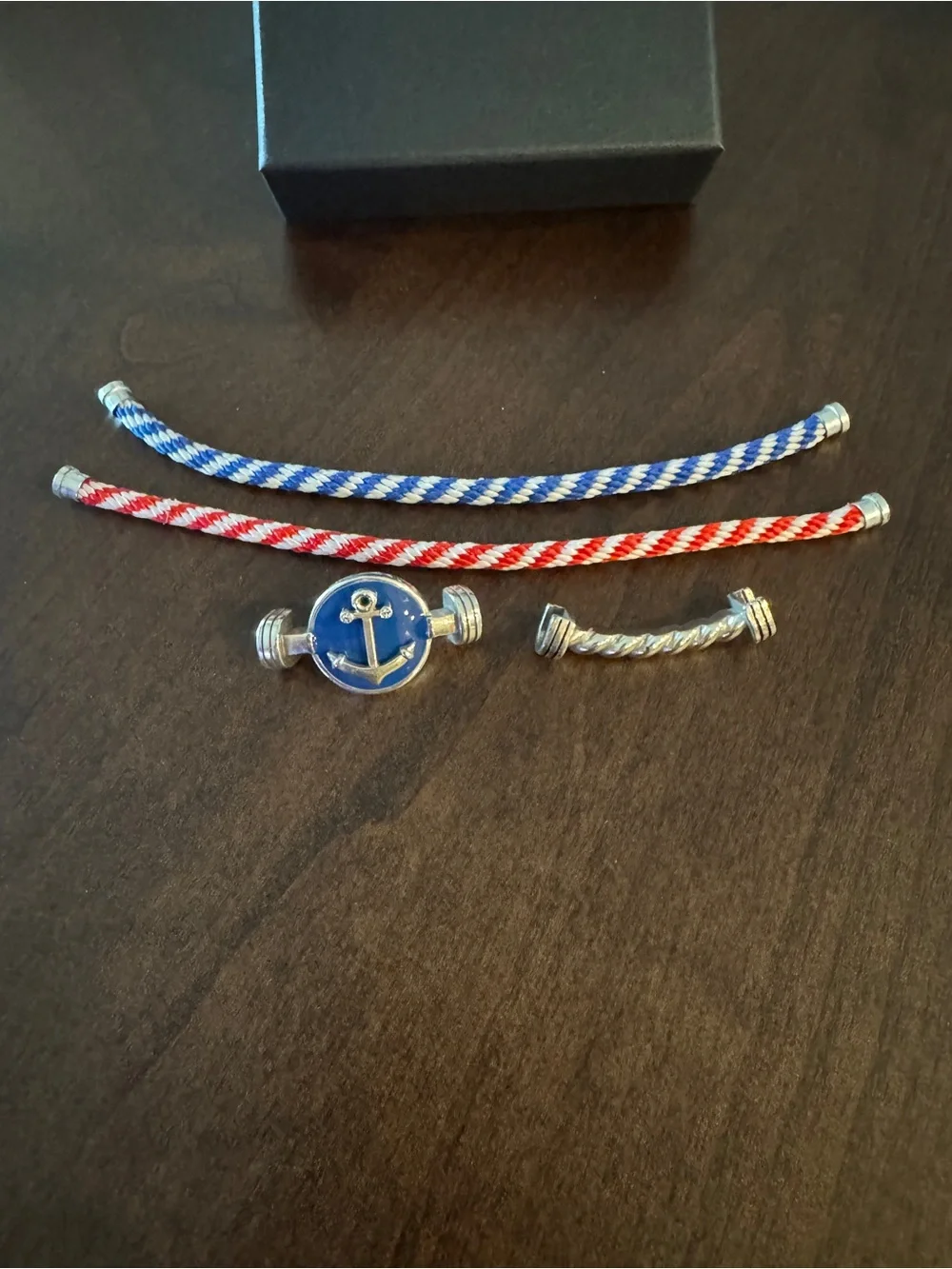 Brighton Nautical Red & Blue Rope Bracelets with Silver Connectors